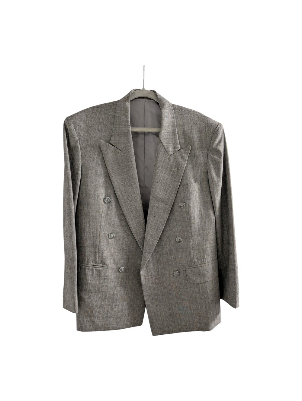 Vintage 90s DB Blazer Bespoke Hong Kong Holland & Sherry Gray Wool Jacket